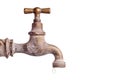 Old and used Vintage faucet with water drop Royalty Free Stock Photo