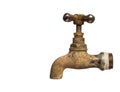 Old and used Vintage faucet on white Royalty Free Stock Photo