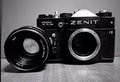 Old USSR camera Zenit Royalty Free Stock Photo
