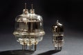 Old vacuum tubes on black Royalty Free Stock Photo