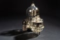 Old vacuum tubes on black Royalty Free Stock Photo