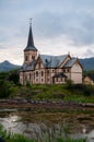 The old Kabelvag church on the coast in Norway Royalty Free Stock Photo