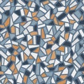 Old vector abstract ceramic mosaic seamless pattern. Stone marble texture floor background. Terrazzo interior print. Royalty Free Stock Photo