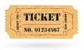 Old Vector vintage paper ticket with number Royalty Free Stock Photo