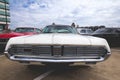 Old vehicle chrome front, wide angle lens