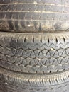 Old vehicle tyre close Royalty Free Stock Photo
