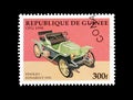 Old vehicles on postage stamps Royalty Free Stock Photo