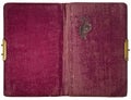 Old velvet notebook Royalty Free Stock Photo