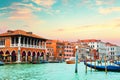 Old venetian architecture on Grand Canal in Venice, Italy