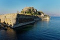 Old Venetian Fortress in Corfu is a Venetian fortress in the city of Corfu during Byzantine times. Sea port on greece island, blue