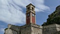 The Old Venetian Fortress in Kerkyra city, Corfu island, Greece. Clock tower