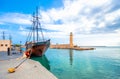 Old Venetian harbor of Rethimno, Crete.