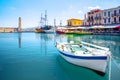 Old Venetian harbor of Rethimno, Crete.