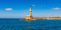 Old Venetian lighthouse in Chania on the island of Crete Royalty Free Stock Photo