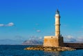 Old Venetian lighthouse in Chania on the island of Crete Royalty Free Stock Photo