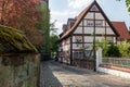 Old Verlhoffhaus in a street in old town Gutersloh in Germany Royalty Free Stock Photo