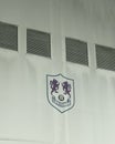 An old version of the Millwall Football Club crest at the New Den in London