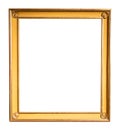old vertical narrow rococo golden picture frame