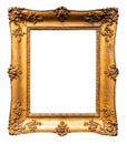 old vertical rococo wide gold wooden picture frame Royalty Free Stock Photo