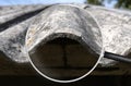 Old and very dangerous asbestos roof. Asbestos dust in the environment.