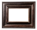 old very wide dark brown wooden picture frame Royalty Free Stock Photo