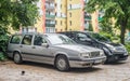 Old veteran big car silver grey Volvo 850 parked