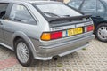 Old veteran youngtimer elegant silver grey car Volkswagen Scirocco GT