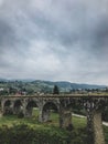 Old viaduct bridge in the mountains Royalty Free Stock Photo