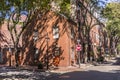 old victorian brick buildings in Melrose, Victoria street downtown Boston Royalty Free Stock Photo