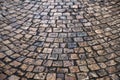 Old victorian cobblestone street background texture semi circle pattern Royalty Free Stock Photo