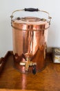 Old victorian copper tea urn