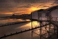 Old Victorian Pier at stunning Sunset Royalty Free Stock Photo