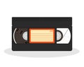 Old video cassette isolated on a white background. Retro style movie storage icon. Vintage record video recorder tape Royalty Free Stock Photo
