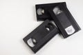 Old videotapes on a white background Royalty Free Stock Photo