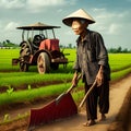 Old Vietnamese Man, Generative AI Illustration