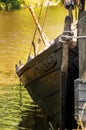 An old viking ship in the water at the dock Royalty Free Stock Photo