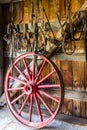 Old village and antique horse accessoryes in nineteen century town