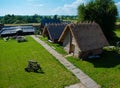 The old village. building under a reed roof