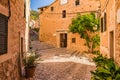 Church in the old rustic village Fornalutx on Majorca island, Spain Royalty Free Stock Photo