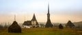 Old Village Medieval Romania Maramures Ieud Church Winter Snow Clouds Royalty Free Stock Photo