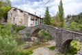 Montanana, Huesca Province, Aragon in Spain. Bridge over the river