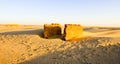 Old village ruins in Sahara Royalty Free Stock Photo
