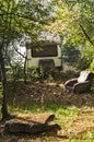 Old vintage abandoned caravan