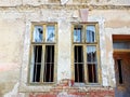 Old vintage abandoned grunge yellow window