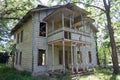 Old vintage abandoned wooden mansion. Royalty Free Stock Photo