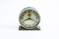 Old vintage alarm clock on white background Royalty Free Stock Photo