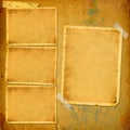 Old vintage album with paper frames for photos Royalty Free Stock Photo