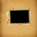 Old vintage album with paper frames Royalty Free Stock Photo