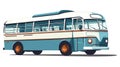 Old vintage american bus vector illustration. Retro passenger vehicle