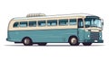 Old vintage american bus vector illustration. Retro passenger vehicle